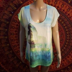 Express burnout sheer open back top size large
